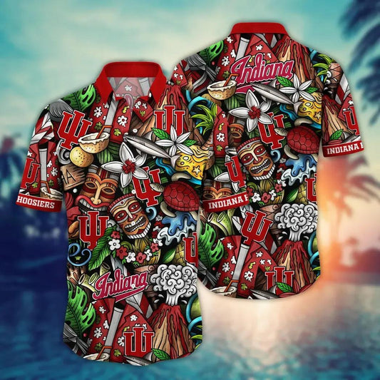 Indiana Hoosiers NCAA Flower Aloha Hawaiian Shirt 6, NCAA Hawaiian Shirt Moonbestprint