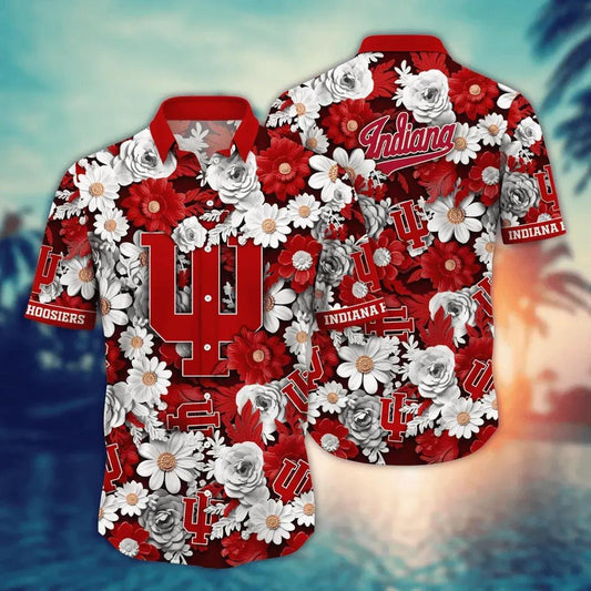 Indiana Hoosiers NCAA Flower Aloha Hawaiian Shirt 8, NCAA Hawaiian Shirt Moonbestprint