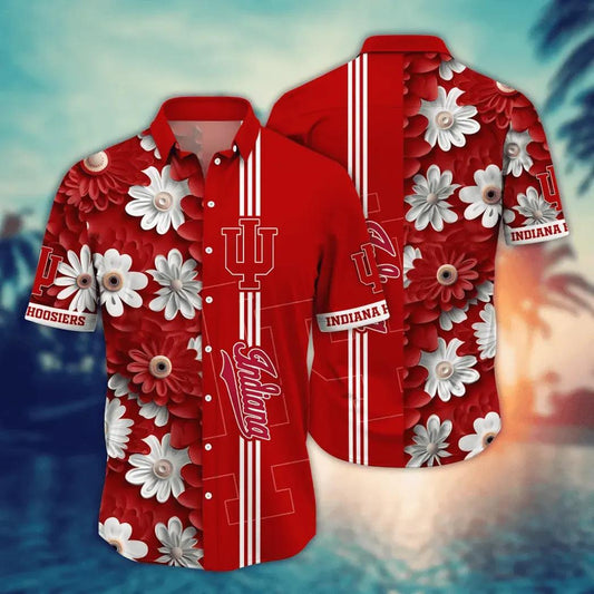 Indiana Hoosiers Style Hot Trending Summer NCAA Flower Aloha Hawaiian Shirt, NCAA Hawaiian Shirt Moonbestprint