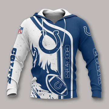 Indianapolis Colts All Fire Ball Over Print Hoodie, NFL Hoodie Moonbestprint
