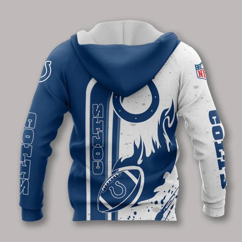 Indianapolis Colts All Fire Ball Over Print Hoodie, NFL Hoodie Moonbestprint