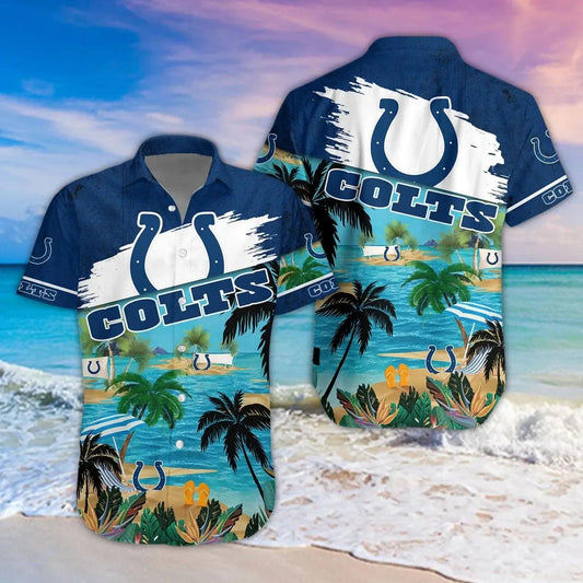 Indianapolis Colts Aloha Shirt, NFL Hawaiian Shirt Moonbestprint