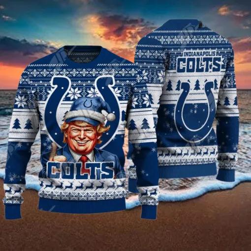 Indianapolis Colts Christmas Donald Trump Ugly Christmas Sweater, NFL Chritsmas Sweater Moonbestprint
