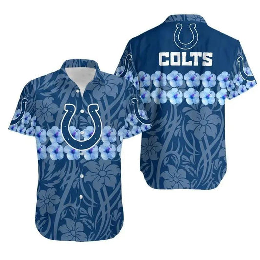 Indianapolis Colts Flower And Hawaii Shirt Summer Collection, NFL Hawaiian Shirt Moonbestprint