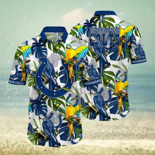 Indianapolis Colts Flower Summer Hawaiian Shirt, NFL Hawaiian Shirt Moonbestprint