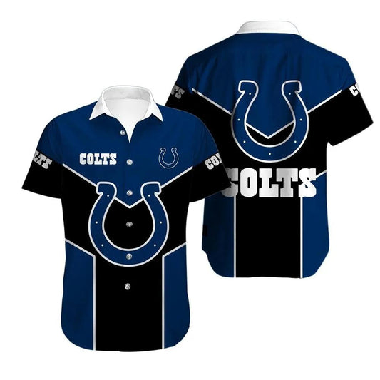 Indianapolis Colts Football Logo Hawaiian Shirt, NFL Hawaiian Shirt Moonbestprint