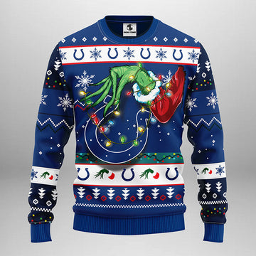 Indianapolis Colts Grinch Ugly Christmas Sweater, Grinch Xmas Sweater Moonbestprint