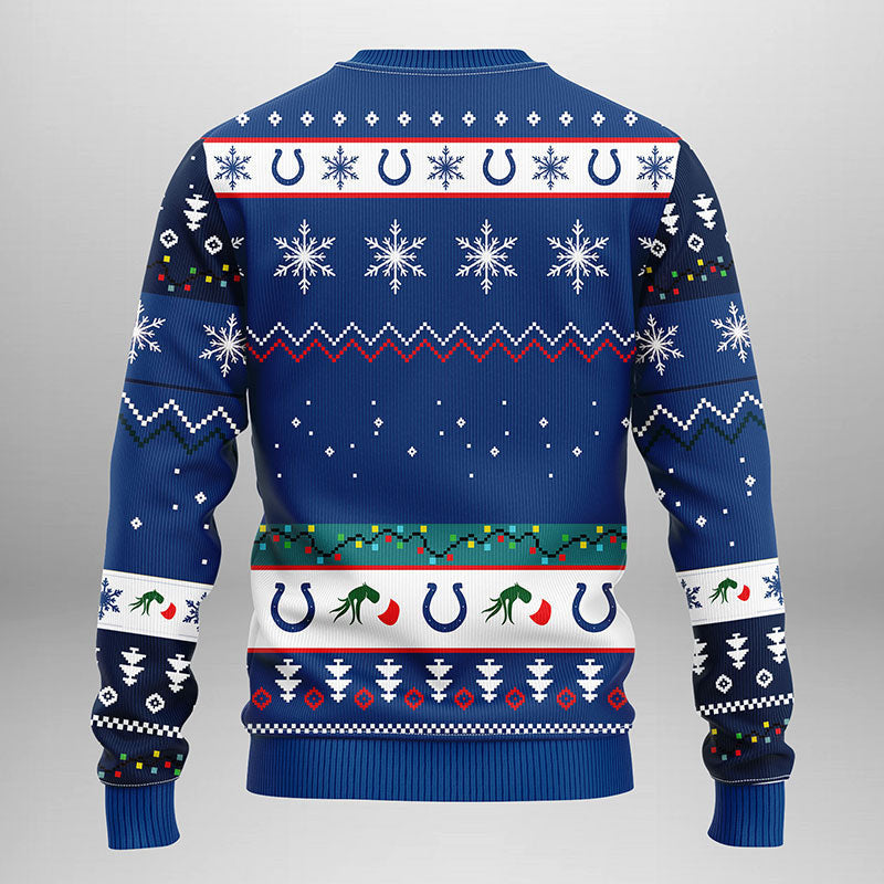 Indianapolis Colts Grinch Ugly Christmas Sweater, Grinch Xmas Sweater Moonbestprint