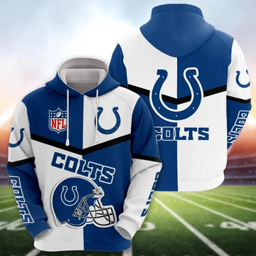 Indianapolis Colts Logo 3D Hoodie, NFL Hoodie Moonbestprint