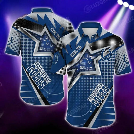 Indianapolis Colts Nfl Football Beach Shirt For This Summer Graphic Print Hawaiian Shirt Big Fans, NFL Hawaiian Shirt Moonbestprint