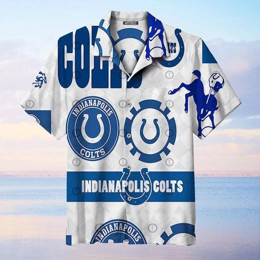 Indianapolis Colts Nfl Hawaiian Graphic Print Short Sleeve Hawaiian Shirt 2, NFL Hawaiian Shirt Moonbestprint