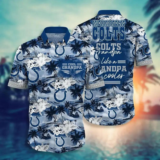 Indianapolis Colts Nfl Hawaiian Sas For Grandparent New Trending Beach Shirt, NFL Hawaiian Shirt Moonbestprint