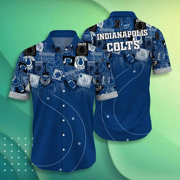 Indianapolis Colts Nfl Hawaiian Sas Trends Summer Short Sleeve Button Down Shirt For Sports Fans, NFL Hawaiian Shirt Moonbestprint