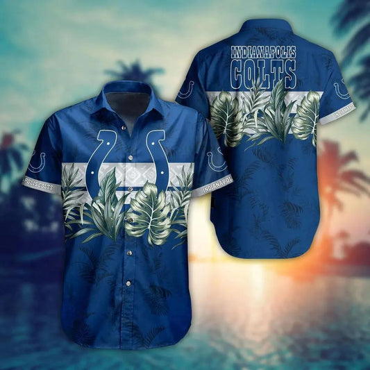 Indianapolis Colts Nfl Hawaiian Sas Tropical Pattern Graphic Gift For Fan Nfl, NFL Hawaiian Shirt Moonbestprint