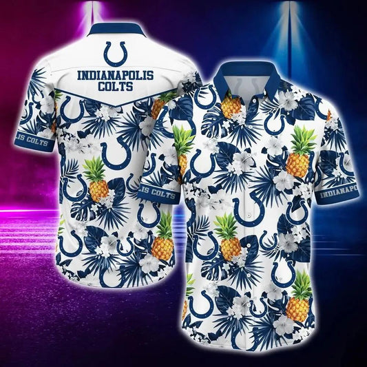 Indianapolis Colts Nfl Hawaiian Sas Tropical Pattern Graphic Hawaii Shirt For Best Fan Ever, NFL Hawaiian Shirt Moonbestprint