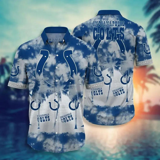 Indianapolis Colts Nfl Hawaiian Sas Tropical Pattern Graphic Short Sleeve Hot Trend Summer Gift For Fans, NFL Hawaiian Shirt Moonbestprint