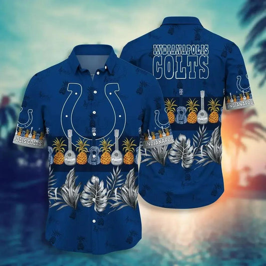 Indianapolis Colts Nfl Hawaiian Sas Tropical Pattern Graphic Trends Summer Gift For Fan Nfl, NFL Hawaiian Shirt Moonbestprint