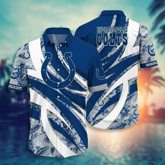 Indianapolis Colts Nfl Hawaiian Sas Tropical Pattern New Trend Summer For Sports Football Fans, NFL Hawaiian Shirt Moonbestprint