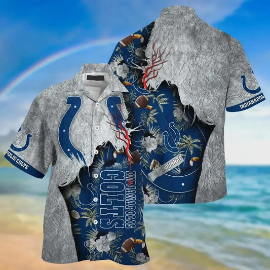 Indianapolis Colts Nfl Hawaiian Sas Tropical Print Sumer Best Gift For Fans, NFL Hawaiian Shirt Moonbestprint