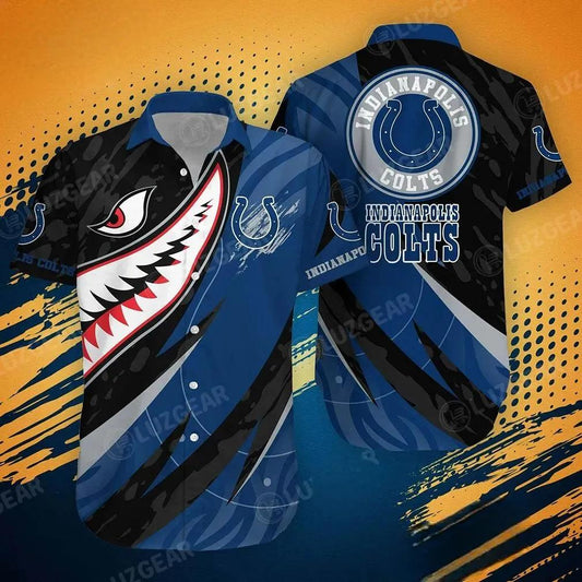 Indianapolis Colts Nfl Hawaiian Shirt Graphic 3D Printed New Trends Summer For Fan Nfl, NFL Hawaiian Shirt Moonbestprint
