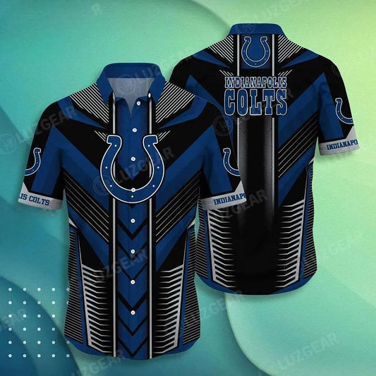 Indianapolis Colts Nfl Hawaiian Shirt Summer Short Sleeve Button Down Shirt Gift For Big Fans, NFL Hawaiian Shirt Moonbestprint