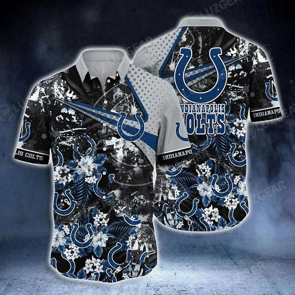 Indianapolis Colts Nfl Hawaiian Shirt Tropical Pattern New Hot Trend Summer For Sports Fans Nfl, NFL Hawaiian Shirt Moonbestprint