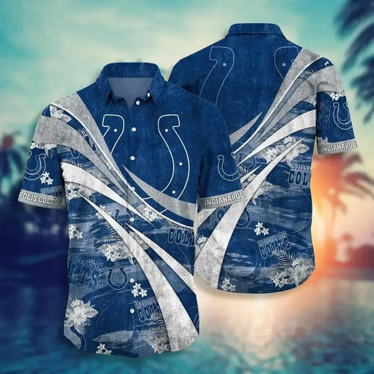 Indianapolis Colts Nfl Summer Hawaiian Sas Floral Pattern Graphic For Football Nfl, NFL Hawaiian Shirt Moonbestprint