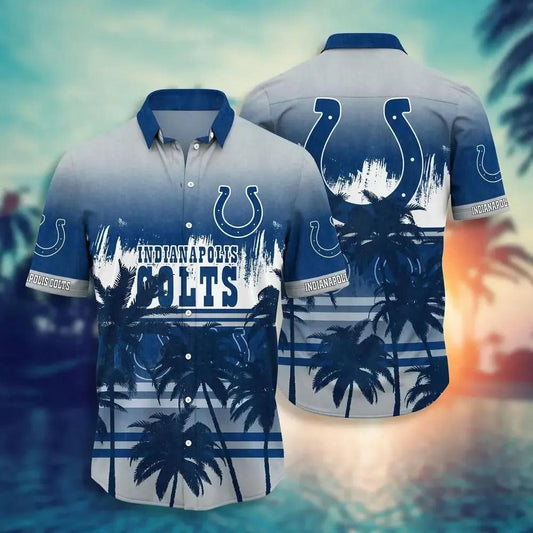 Indianapolis Colts Nfl Summer Hawaiian Sas Tropical Pattern Graphic For Sports, NFL Hawaiian Shirt Moonbestprint