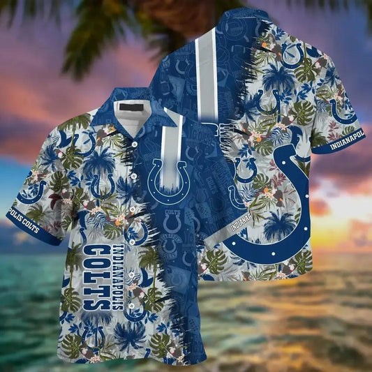 Indianapolis Colts Nfl Team Football Beach Shirt Summer Button Down Hawaiian Sas Best Fan Ever, NFL Hawaiian Shirt Moonbestprint