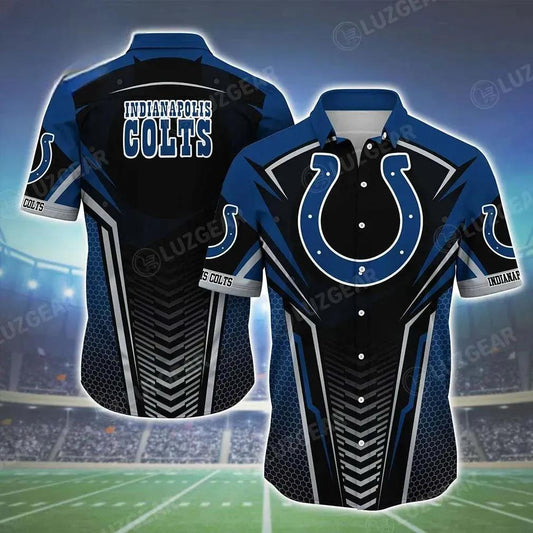 Indianapolis Colts Nfl Team Football Beach Shirt Summer Button Down Hawaiian Shirt Best Fan Ever, NFL Hawaiian Shirt Moonbestprint