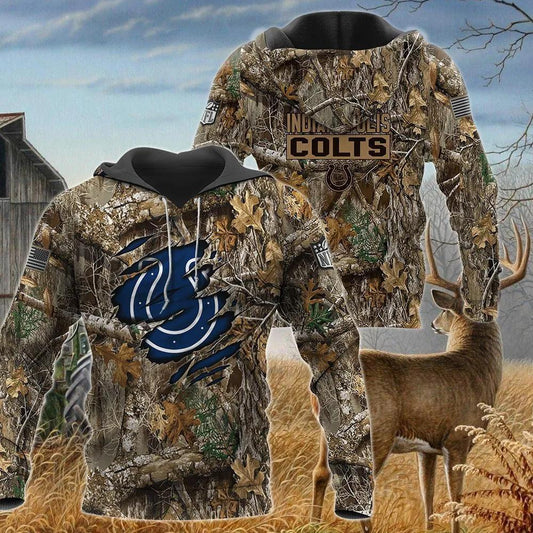 Indianapolis Colts Realtree Hunting Camo 3D Hoodie, NFL Hoodie Moonbestprint