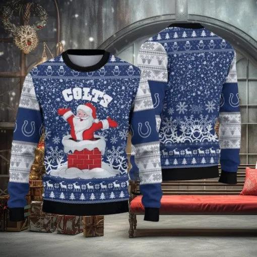 Indianapolis Colts Santa Ugly Christmas Sweater, NFL Chritsmas Sweater Moonbestprint