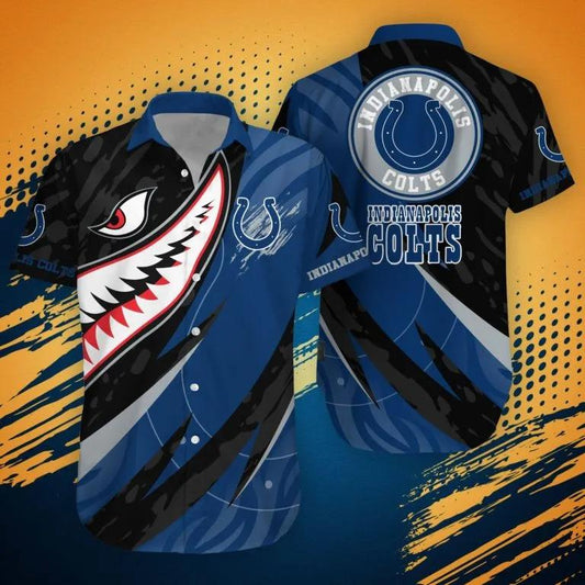 Indianapolis Colts Shark Summer Hawaiian Shirt, NFL Hawaiian Shirt Moonbestprint