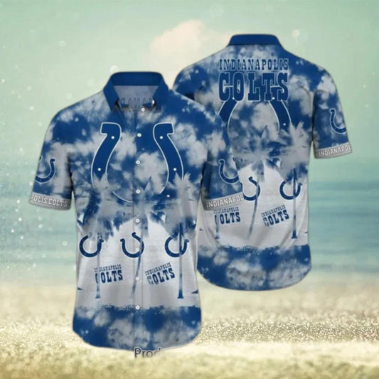 Indianapolis Colts Tropical Pattern Graphic Hawaiian Shirt, NFL Hawaiian Shirt Moonbestprint