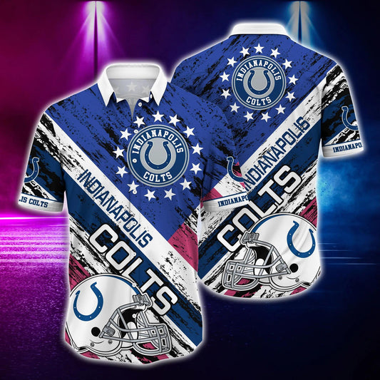 Indianapolis Colts US Flag Hawaiian Shirt, NFL Hawaiian Shirt Moonbestprint