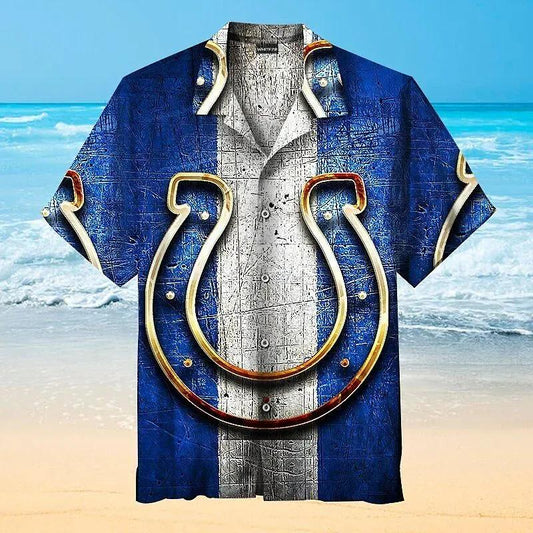 Indianapolis Colts Vintage Nfl Hawaiian Graphic Print Short Sleeve Hawaiian Shirt, NFL Hawaiian Shirt Moonbestprint