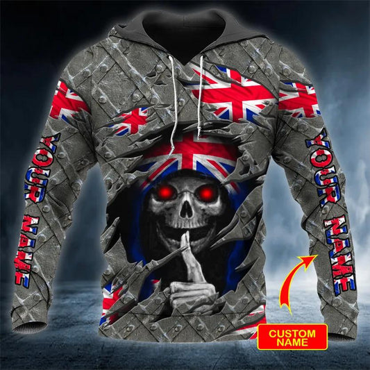 Inside United Kingdom Skull Custom 3D Hoodie Moonbestprint
