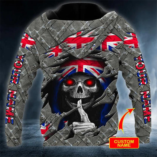 Inside United Kingdom Skull Custom 3D Hoodie Moonbestprint