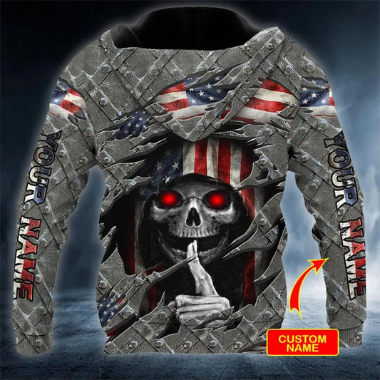 Inside United States Skull Custom 3D Hoodie Moonbestprint