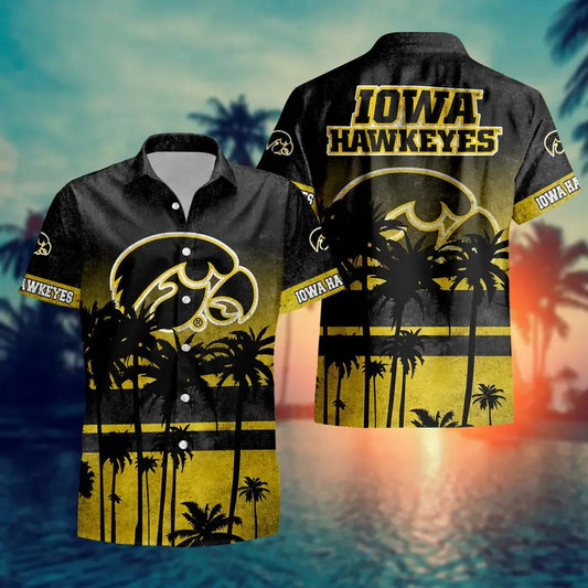 Iowa Hawkeyes Aloha Hawaiian Shirt, NCAA Hawaiian Shirt Moonbestprint