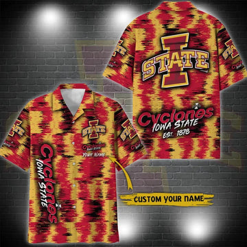 Iowa State Cyclones Aloha Hawaiian Shirt Custom Your Name, NCAA Hawaiian Shirt Moonbestprint