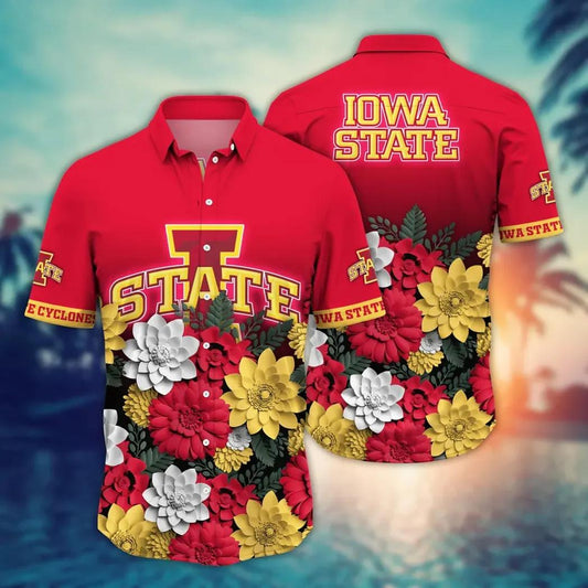 Iowa State Cyclones NCAA Flower Aloha Hawaiian Shirt 13, NCAA Hawaiian Shirt Moonbestprint