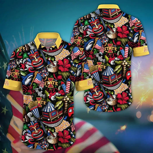 Iowa State Cyclones NCAA Flower Aloha Hawaiian Shirt 14, NCAA Hawaiian Shirt Moonbestprint