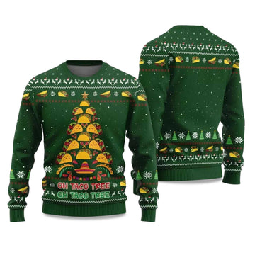 2026 Oh Taco Tree Ugly Christmas Sweater Moonbestprint