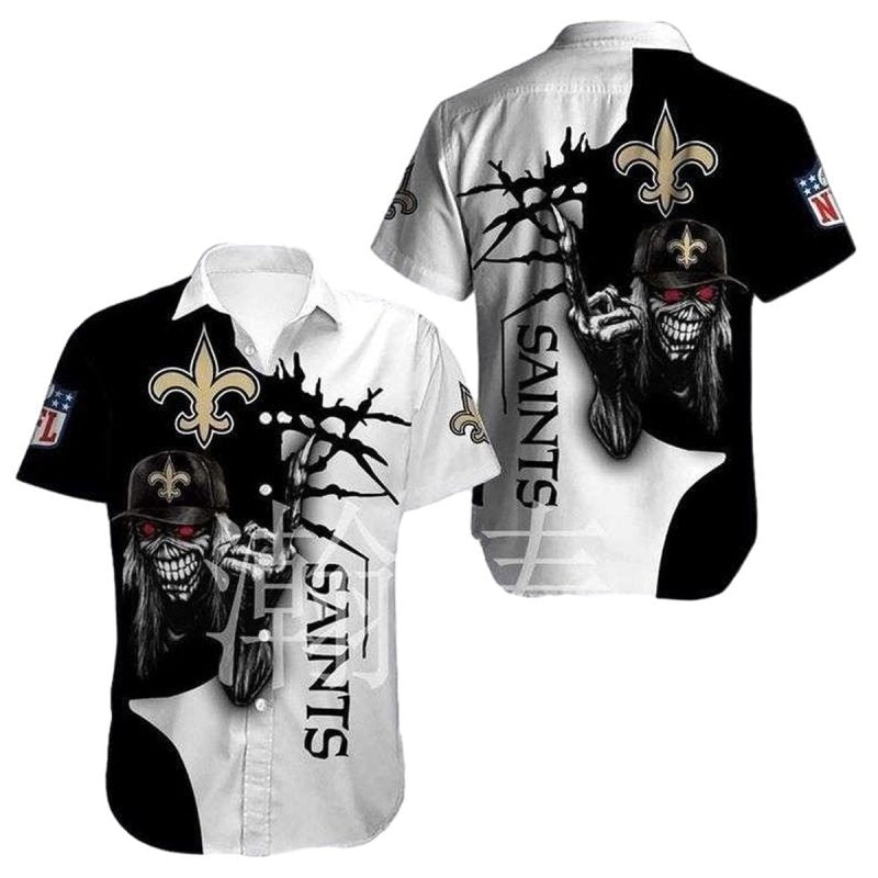 Iron Skull Sentinel New Orleans Saints Hawaiian Shirt - Moonbestprint