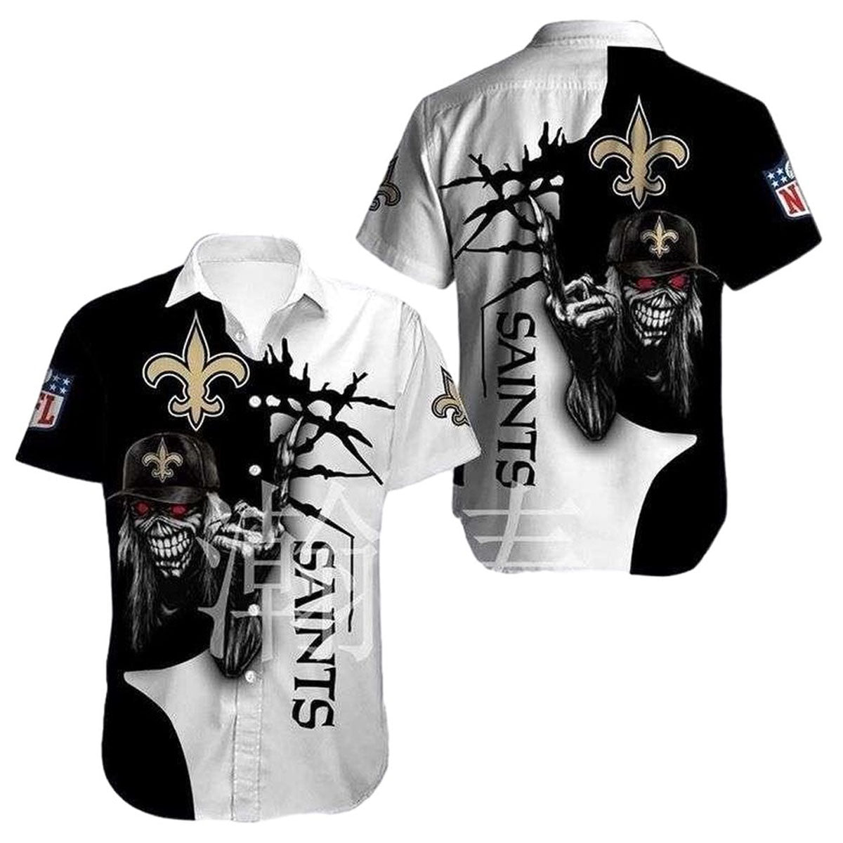 Iron Skull Sentinel New Orleans Saints Hawaiian Shirt - Moonbestprint