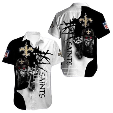 Iron Skull Sentinel New Orleans Saints Hawaiian Shirt - Moonbestprint
