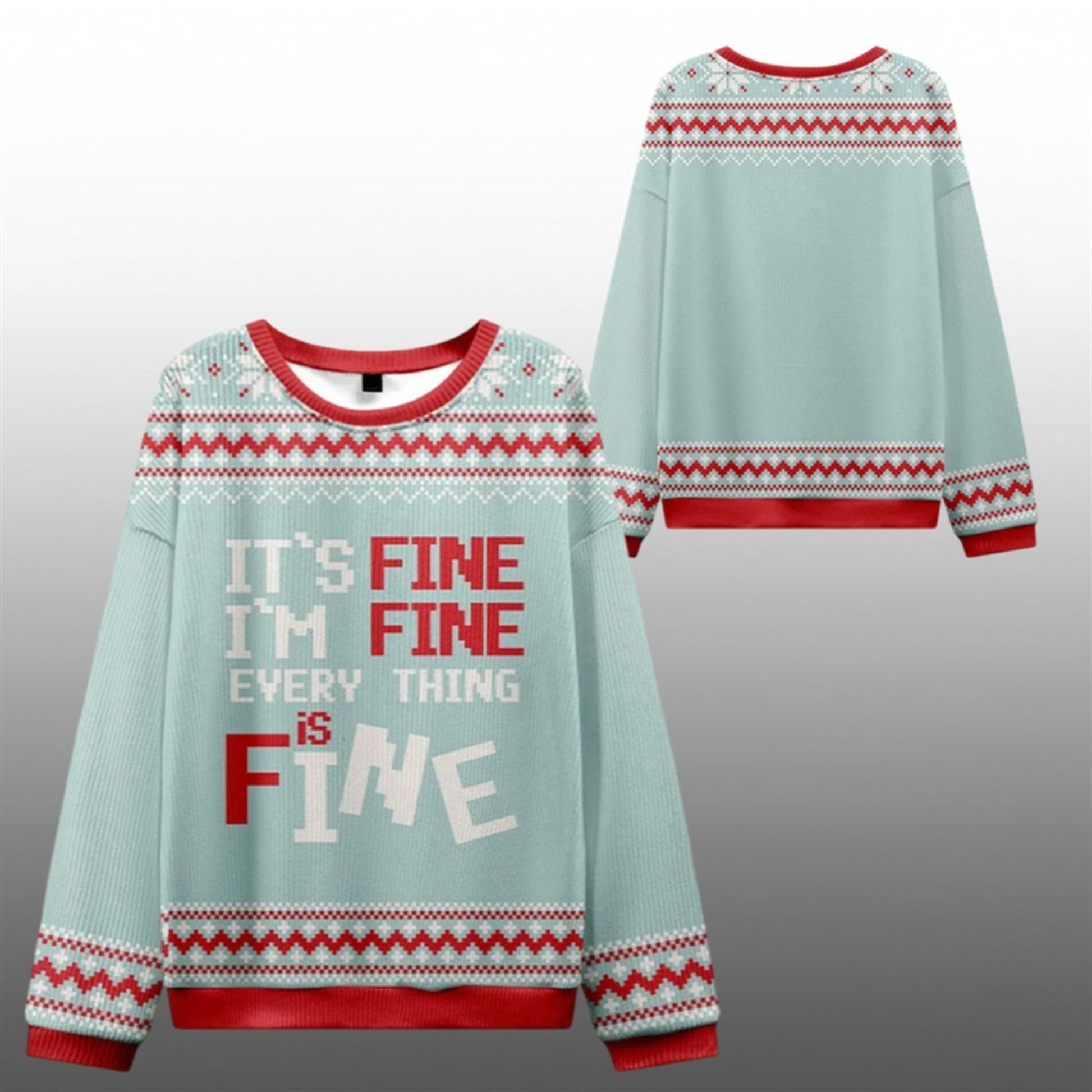 It's Fine I'm Fine Everything Is Fine Ugly Sweater 2026 Christmas - Moonbestprint
