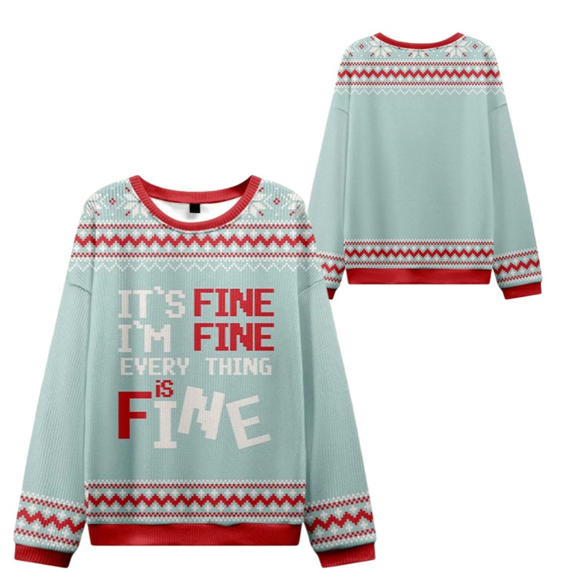It's Fine I'm Fine Everything Is Fine Ugly Sweater 2026 Christmas - Moonbestprint