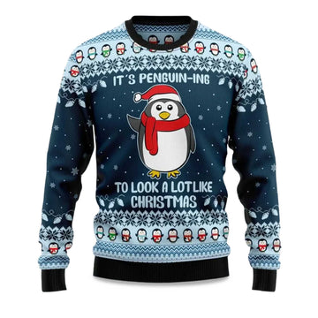 2026 It's Penguin To Look A Lot Like Christmas Ugly Sweater Moonbestprint